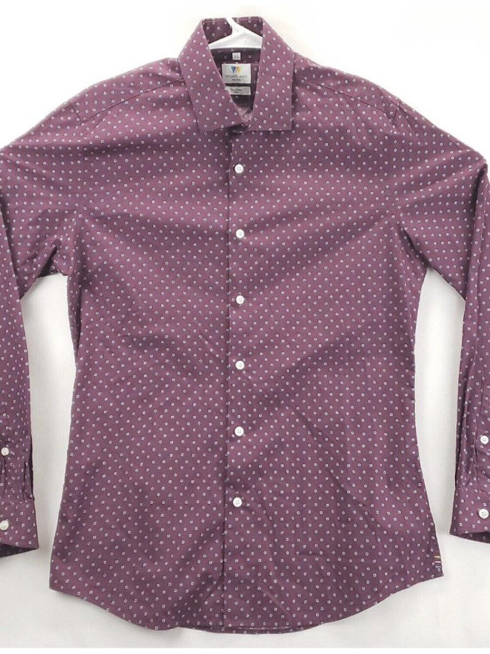 Richard James Mayfair Dress Shirt Mens 15.5 39-40 Purple Pure Cotton Slim Fit